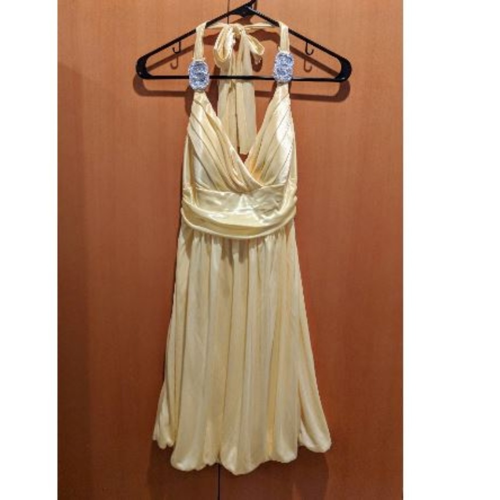 Trixxi Halter Party Dress w/ Gathering Hem Medium